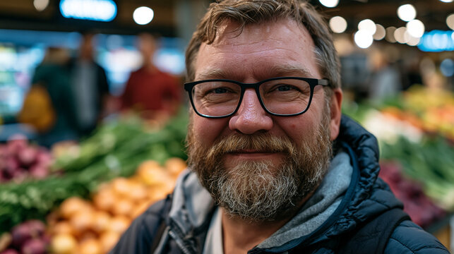 early adopter community member photographed using beta product in everyday grocery store setting, genuine unsolicited satisfaction visible in expression, surrounding shoppers indifferent to quiet re