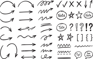 Obraz premium Business growth arrows and hand drawn directional arrow vector set