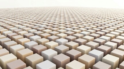 Obraz premium Abstract background of perfectly arranged matte neutral cubes with background abstract geometric structure minimalist repetitive arranged symmetrical backdrop surfaces architectural