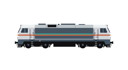 Modern Train Locomotive Illustration on White Background © Janda