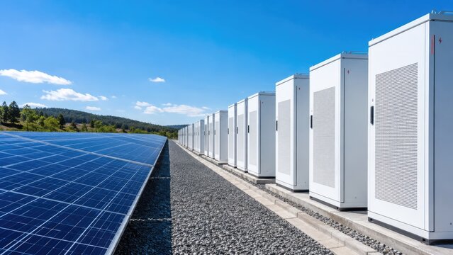 Utility Scale Solar Energy Storage System with Battery Cabinets and Photovoltaic Power Plant