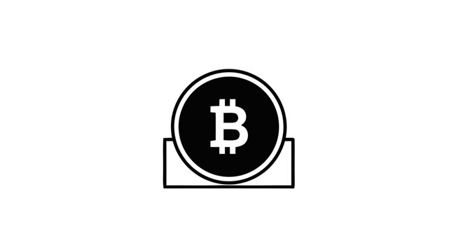 Bitcoin cryptocurrency coin symbol icon.