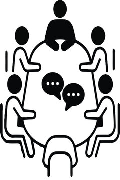 Meeting Discussion Round Table Line Art Icon
