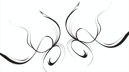 Black and white abstract floral design with ornate swirling flowers and leaves in a vintage vector style © Muhammad