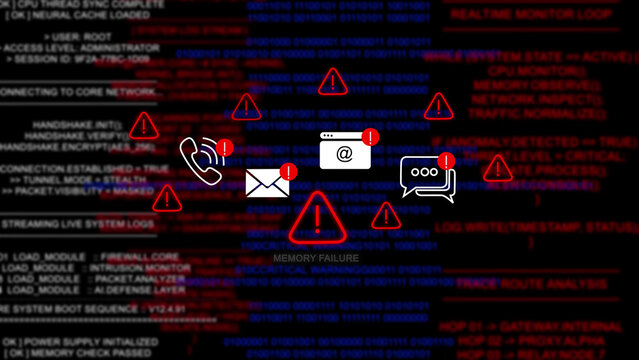 Memory failure warning Text animation glitch artifact memory full screen retro error