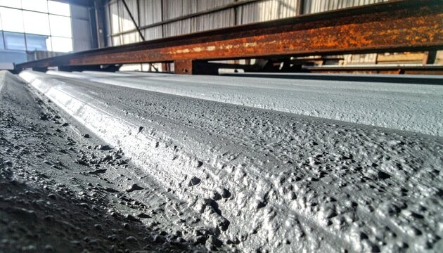 Textured Galvanized Zinc Coating on Industrial Metal Surface