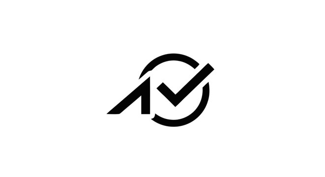 Black Checkmark Arrow Logo Symbol.