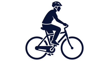 Obraz premium Person riding bicycle icon for urban eco transport