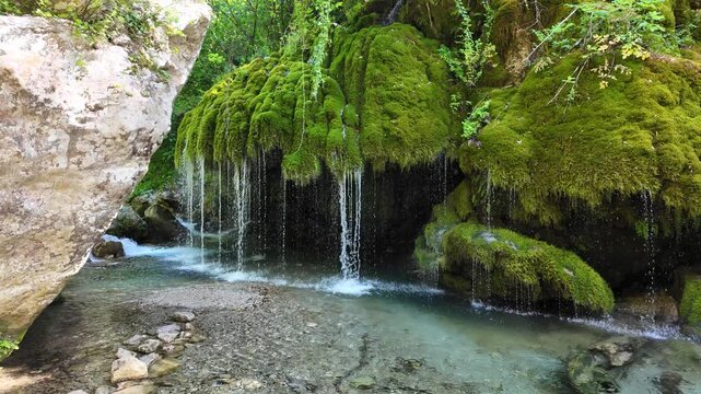 The beautiful Capelli di Venere waterfalls, located near the Cilento town of Casaletto Spartano, Campania, Italy.