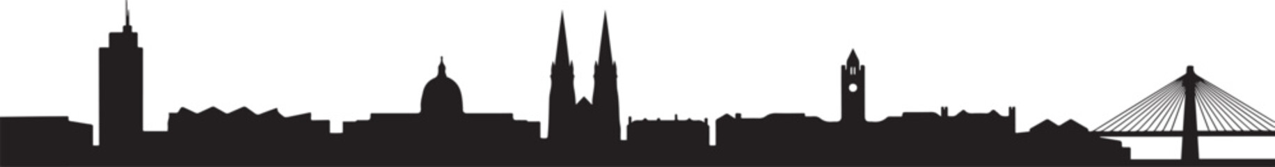 Fototapeta premium Kingston Upon Hull skyline silhouette. Kingston Upon Hull. Vector Black silhouettes illustration