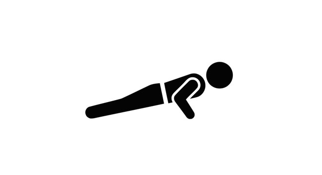 Black silhouette of a person exercising.