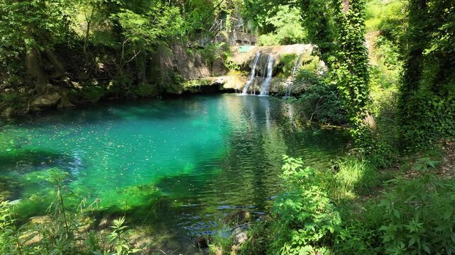The beautiful Capelli di Venere waterfalls, located near the Cilento town of Casaletto Spartano, Campania, Italy.