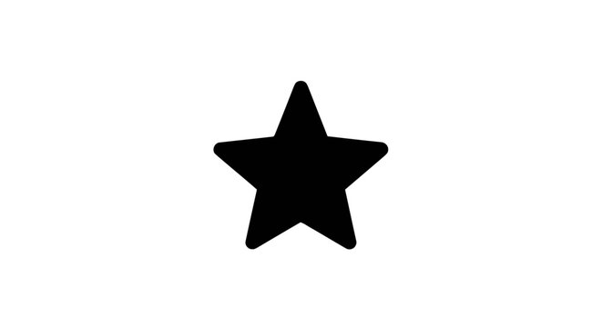 Black star shape symbol icon.