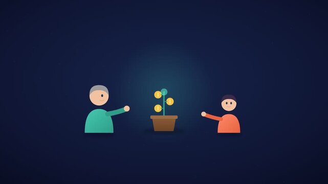 Animated video of two people sharing a glowing pot in a dark room