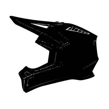 Enduro Motocross Helmet Silhouette &ndash; Flat Vector Plotter Cut File