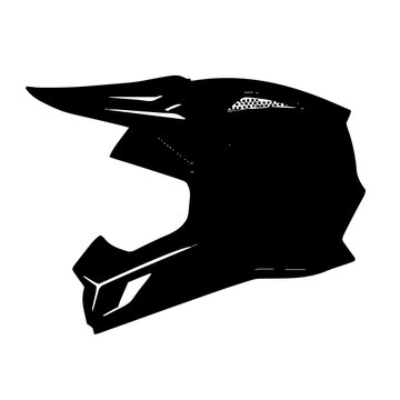 Enduro Motocross Helmet Silhouette &ndash; Flat Vector Plotter Cut File