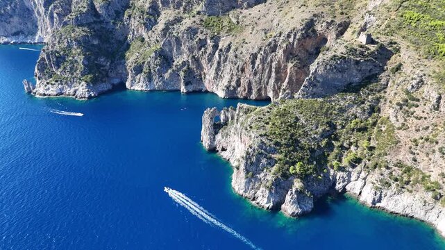 Marvelous summer seascape at Palinuro, in the Cilento region. Province of Salerno, Campania, Italy.
