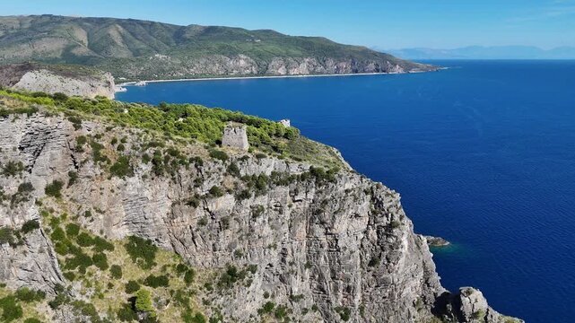 Marvelous summer seascape at Palinuro, in the Cilento region. Province of Salerno, Campania, Italy.