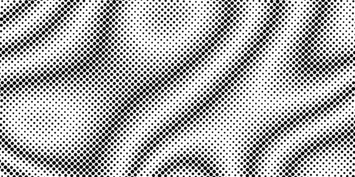 Halftone gradient. Dotted gradient, smooth dots spraying and halftones dot background seamless horizontal geometric pattern vector template set.