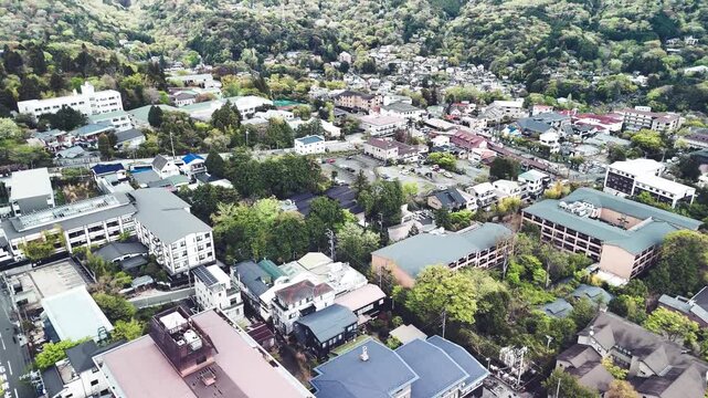 Gora Hakone Japan aerial panorama of mountains hot springs ryokans