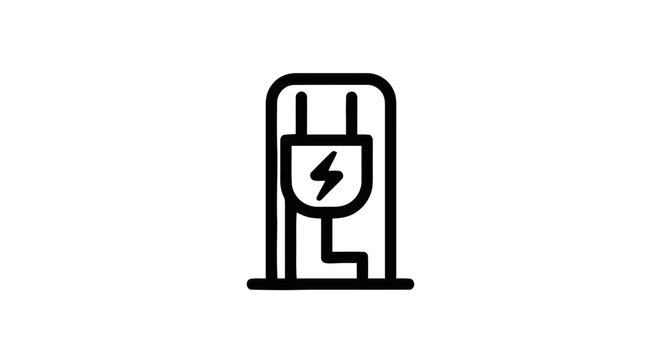 Electric Plug with Lightning Bolt Symbol.