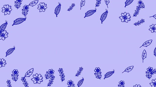Hand Drawn Floral Frame Animation with Empty Center Space for Text and Branding