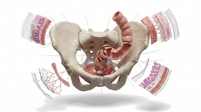 Pelvic Anatomy Intestines Muscles and Blood Vessels