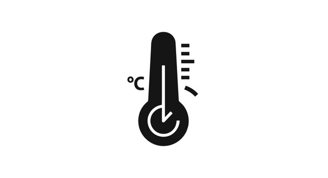 Hot Temperature Thermometer Icon Symbol.
