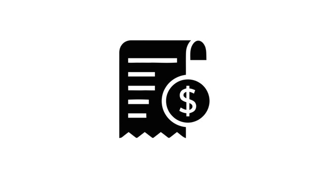 Invoice with dollar sign icon.
