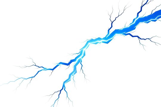 Blue lightning bolt on white background