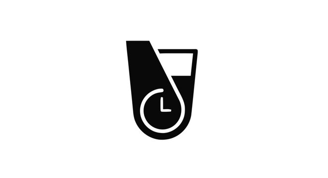 Modern clock icon with letter L.