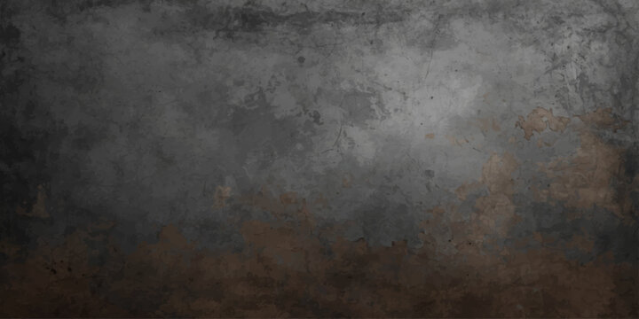 Grunge Metal Plate Texture Background with Old Dark Concrete Stone Surface Pattern
