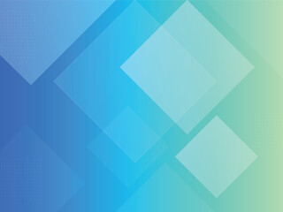 Fototapeta premium Abstract background with geometric squares and soft blue green gradient.