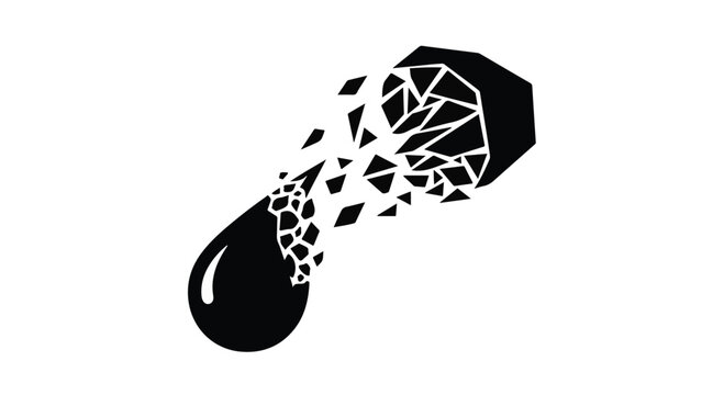 Droplet shattering into geometric shards illustrates the fragility of liquid resources.
