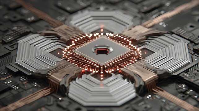 Layered futuristic microchip paper cut style with intricat ecb aecea 4807 1a29