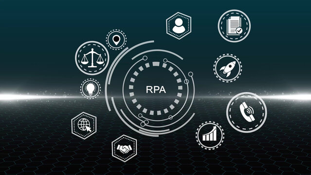 RPA Robotic process automation innovation technology concept.