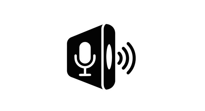 Smart Speaker Voice Assistant Icon Design.