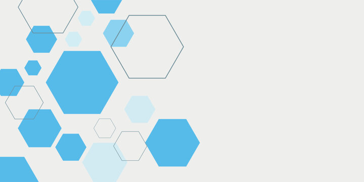 Abstract blue hexagon banner background.