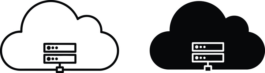 Fototapeta premium Cloud storage servers icon comparison