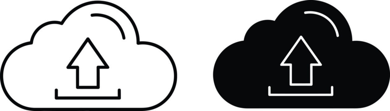 Upload download cloud icon with arrow