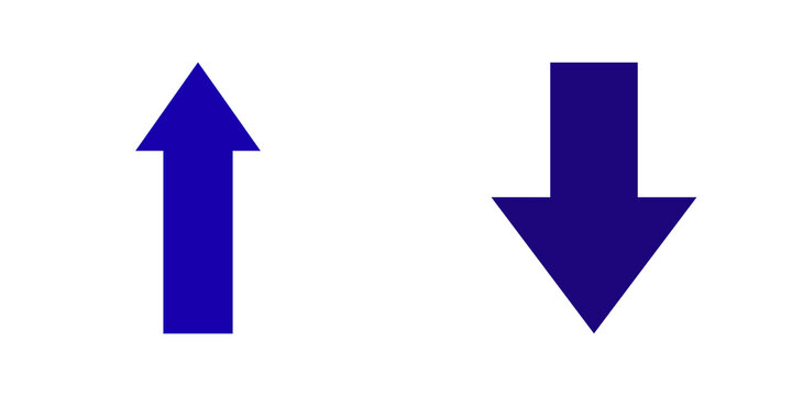 Up and Down Arrows, Directional Symbols, Isolated on Transparent Background