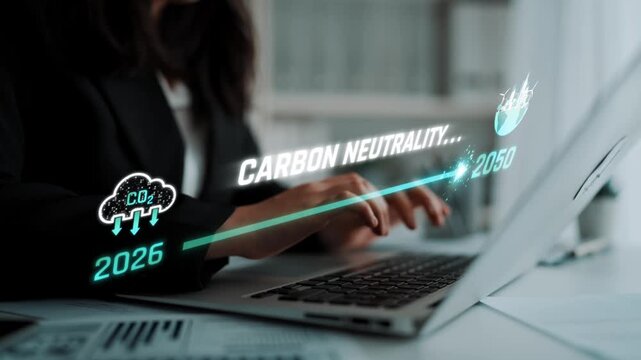 Carbon neutrality timeline illustrates carbon, neutrality, and reduction targets from 2024 to 2050 to support global sustainability and green initiatives Marrow