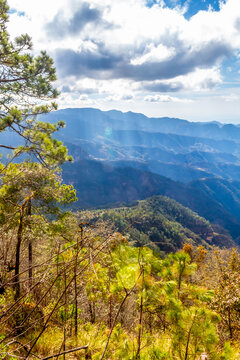 Mountain range on a sunny day, Mexiquillo in the Sierra Madre Occidental in Durango