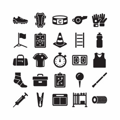 ad51.epsFootball Equipment Minimal Black Glyph Icons Set © MdBodrul