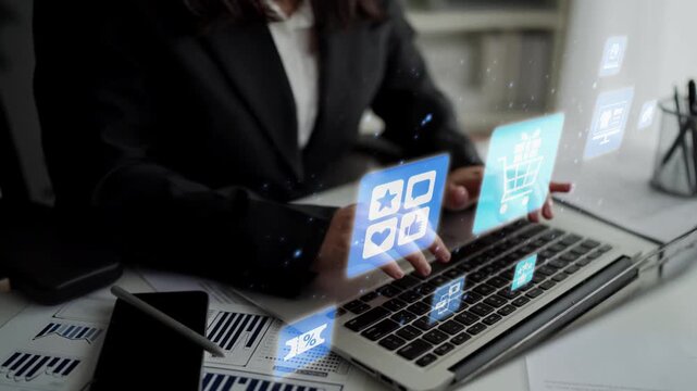 Concept of social media shopping transforms e-commerce. This platform offers seamless shopping experiences, enhancing social media interaction for online business growth. Funnel