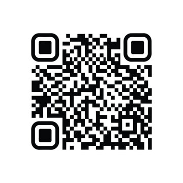Qr code with black and white pattern on transparent background