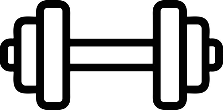 Simple dumbbell icon, fitness equipment, weight lifting, exercise symbol