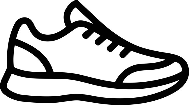 Running Shoe Icon - Modern Outline Design of Athletic Footwear