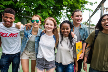 Diverse group of happy friends