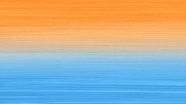 Abstract horizontal orange to blue painted background with soft brush strokes